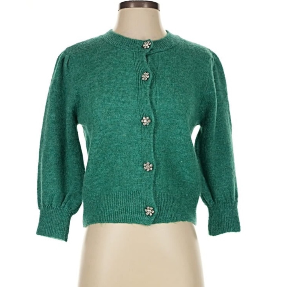 Zara Emerald Green Cropped Cardigan